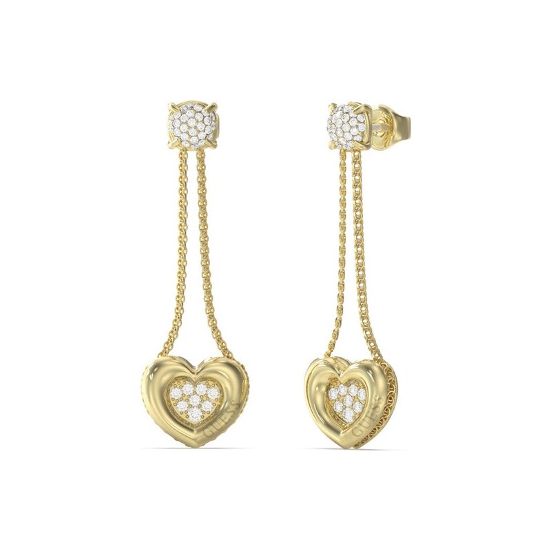 Guess Jedinečné visiace náušnice s kryštálmi LOVE JUBE05462JWYGT/U 66592564