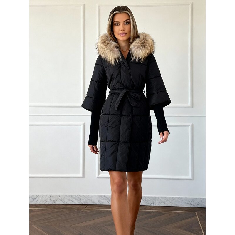 Due Linee Dámská exkluzivní bunda s nápletovými rukávy a pravým 65628081