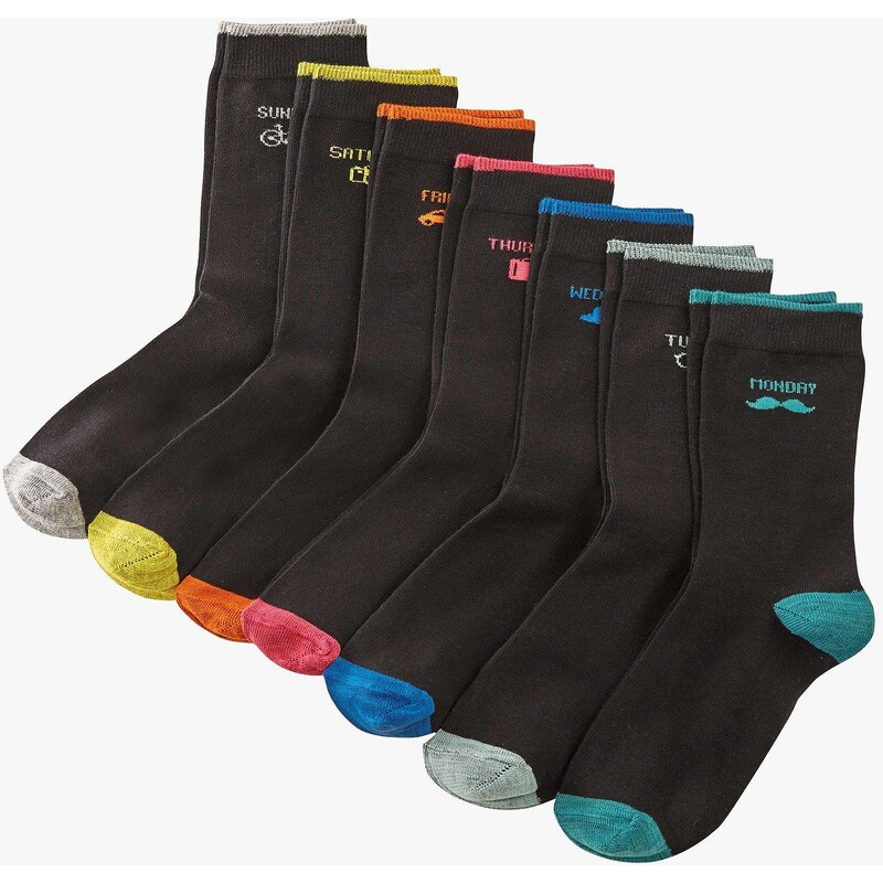 bonprix Ponožky (7 ks) z bio bavlny, farba čierna 44790578