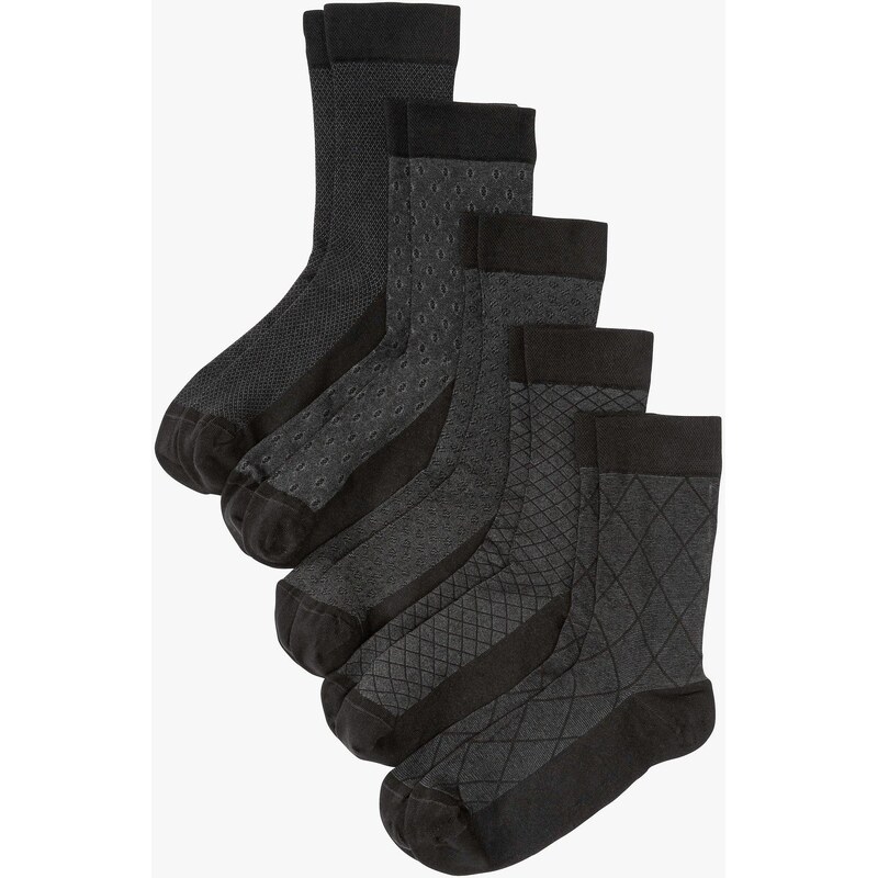 bonprix Ponožky s potlačenou mažetou (5 ks), farba čierna 45523006
