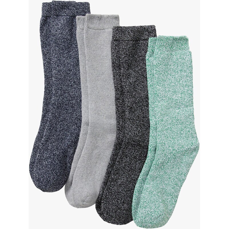 bonprix Termo froté ponožky (4 ks) z bio bavlny, farba čierna 44892037