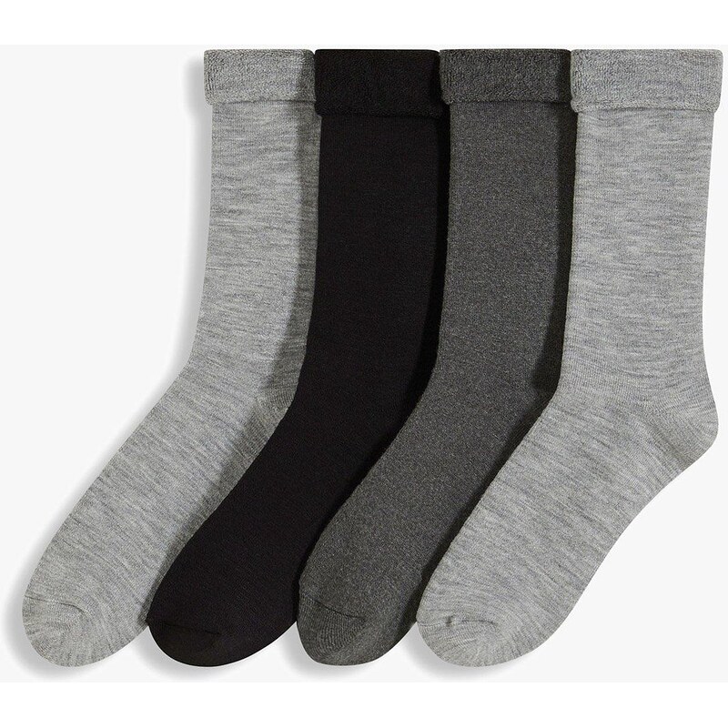 bonprix Mäkké termo ponožky (4 ks) vo vnútri froté, farba čierna 58486783