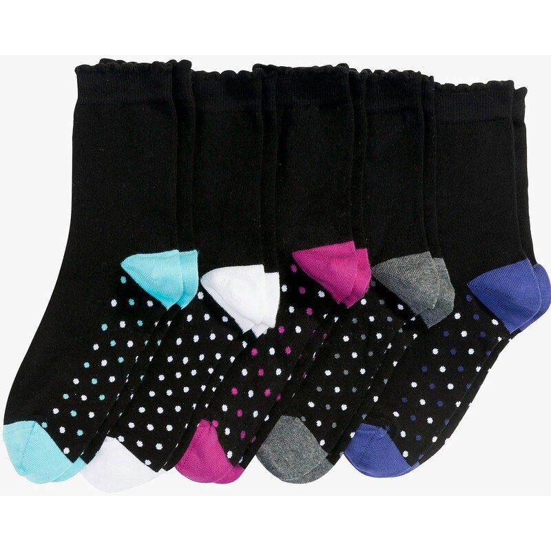 bonprix Ponožky (5 ks) s bio bavlnou, farba čierna 44799208