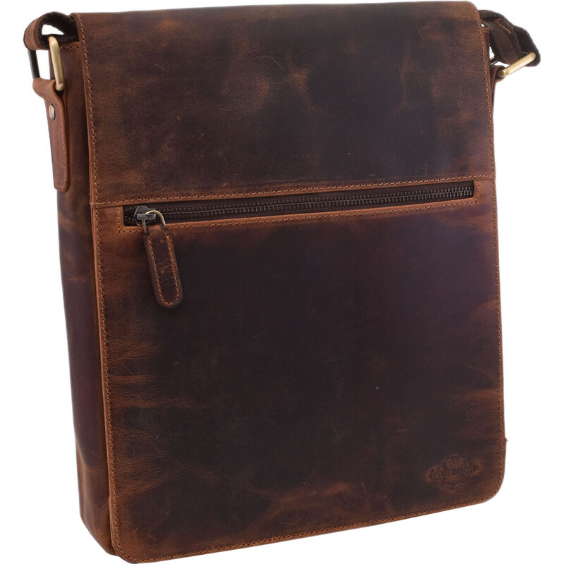 Mercucio Pánske kožené crossbody tmavohnedý hunter 250837 64524505