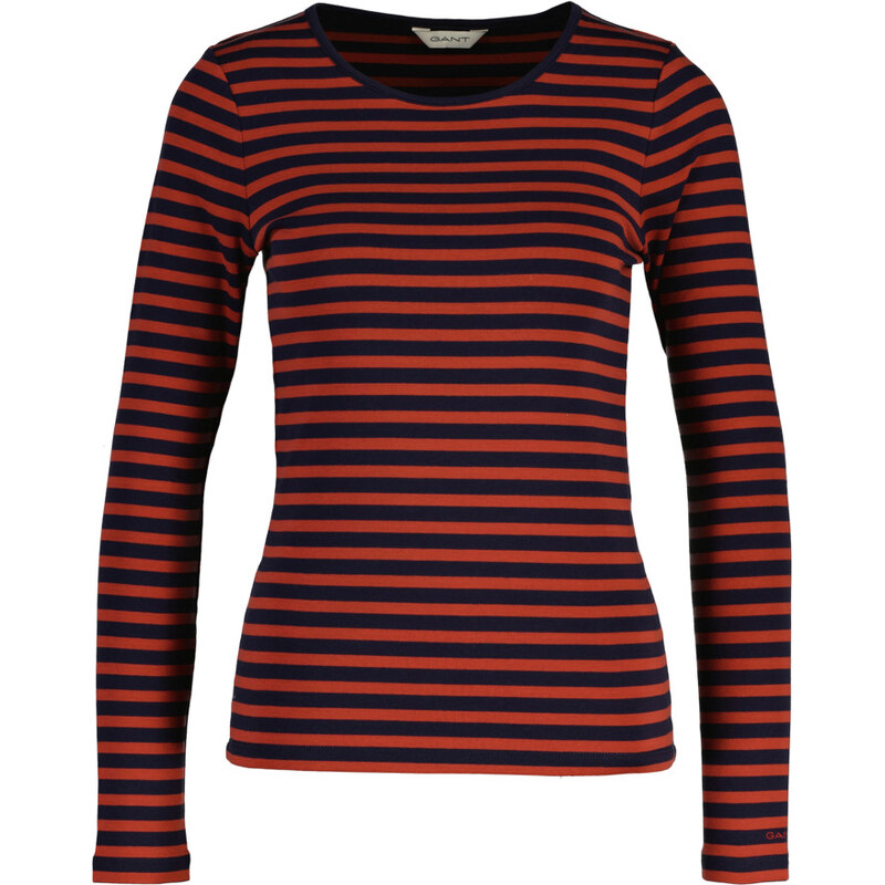 TRIČKO GANT SLIM STRIPED RIBBED LS T-SHIRT MODERN RUST 64944423