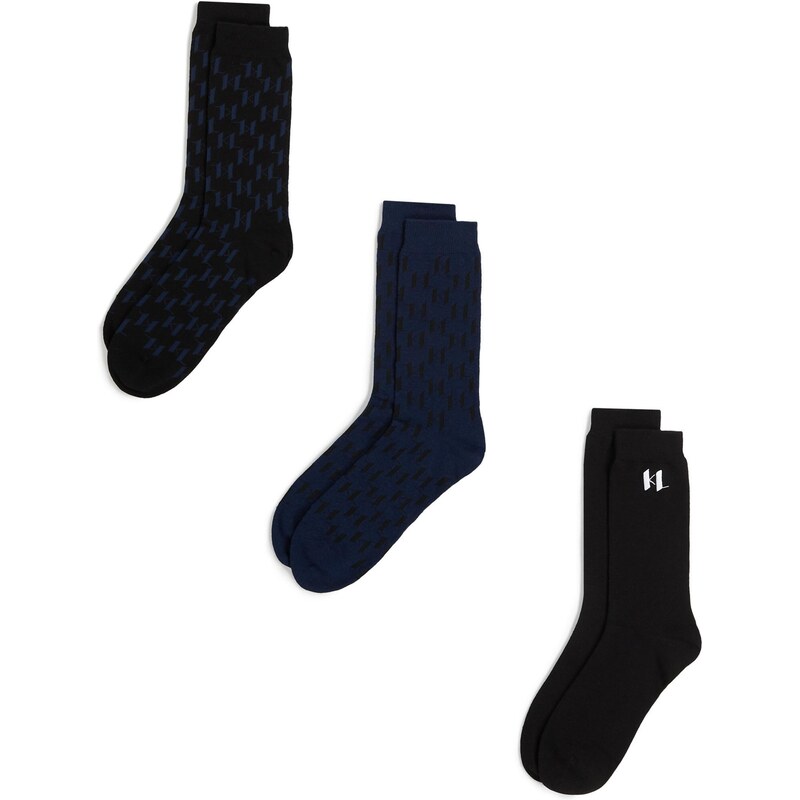Karl Lagerfeld Ponožky tmavomodrá / čierna / biela 65635682