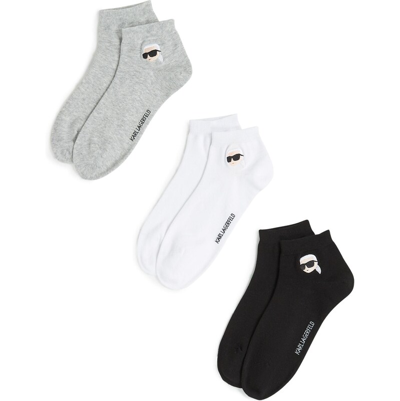 Karl Lagerfeld Ponožky IKON sivá melírovaná / čierna / biela 65731322