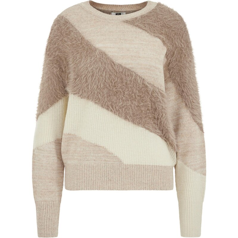 WE Fashion Sveter krémová / béžová melírovaná / sivobéžová 65889985