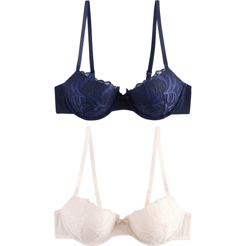 Next Podprsenka krémová / námornícka modrá 65731519