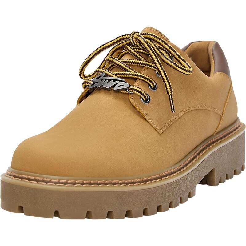 Pull&Bear Šnurovacie topánky šafránová 65894940