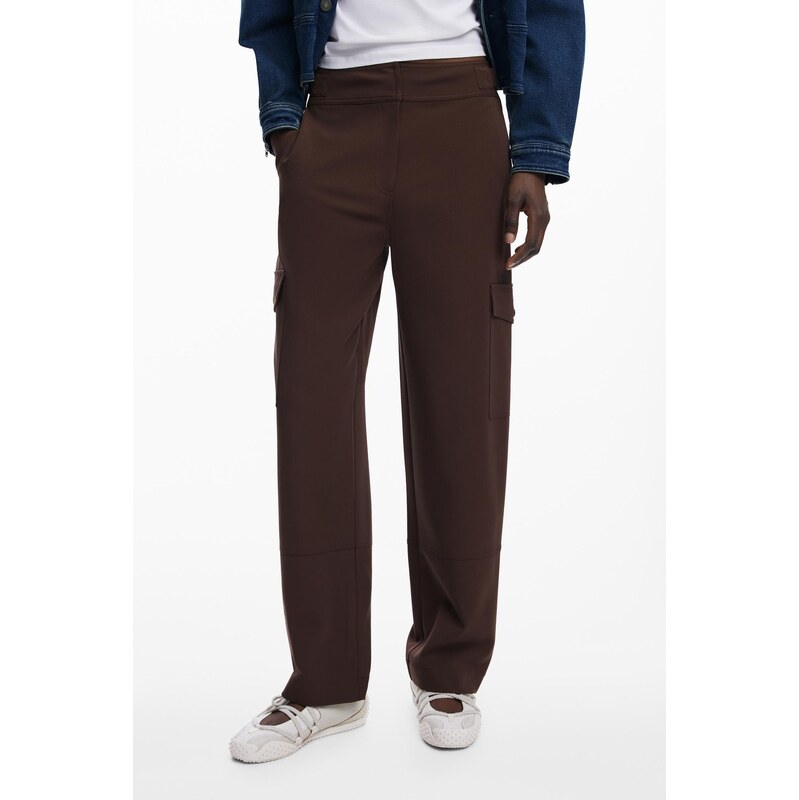 Desigual dámske hnedé nohavice 65636222