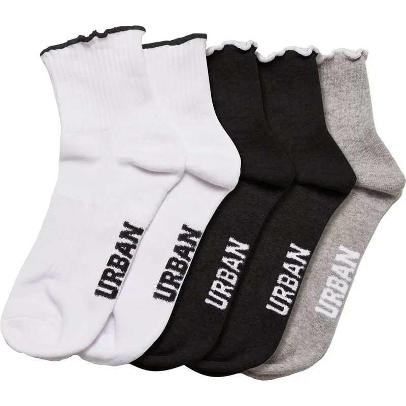 Urban Classics Girls Socks with Small Brim 4-Pack Multicolor 65636306