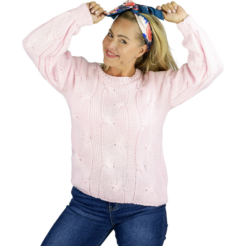 Pri Fluffy Womens Braided Sweater Buffed Sleeves AMELIA 65636268