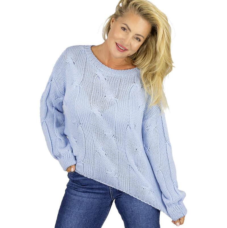 Pri Fluffy Womens Braided Sweater Buffed Sleeves AMELIA 65636294