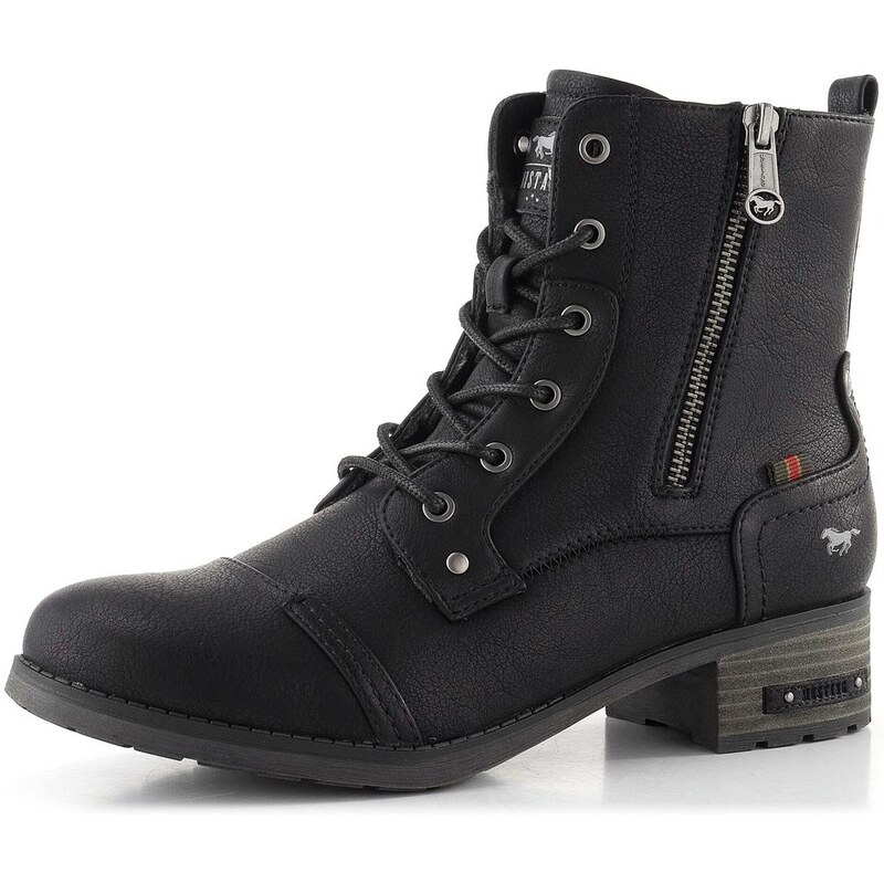 Mustang šněrovací kotník se zipem black 15M0062011 65639910