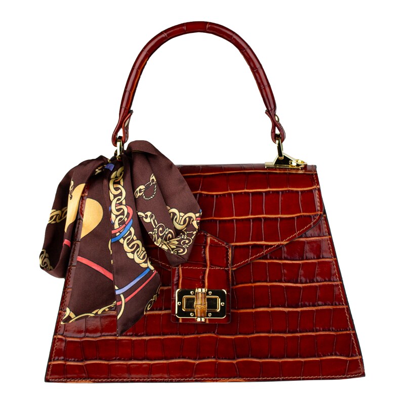 Hnedá kožená talianska crossbody kabelka Flavia Cocco Marrone 61099587