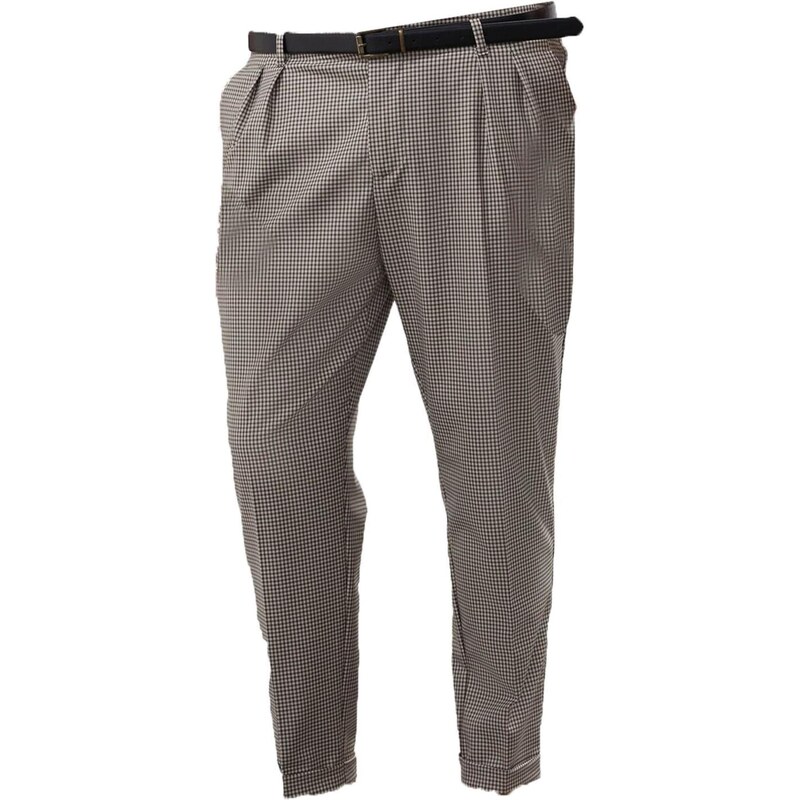 Antioch Plisované nohavice tmavobéžová / čierna / biela 65648204