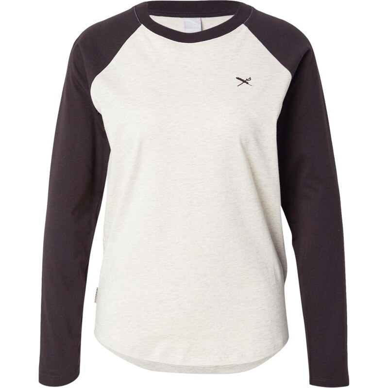 Iriedaily Tričko Flaggy tmavohnedá / biela melírovaná 66008266