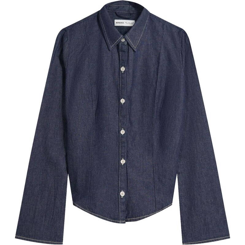 Bershka Blúzka námornícka modrá 66008661