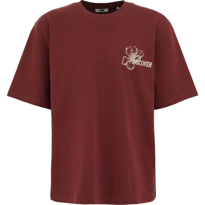 WE Fashion Tričko hrdzavohnedá / biela 65662809