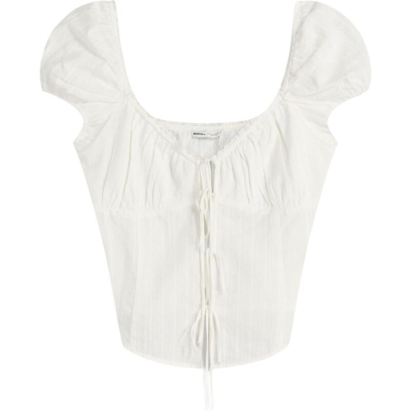 Bershka Blúzka biela 66009205