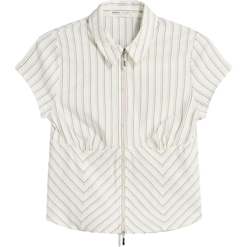 Bershka Blúzka sivá / svetlosivá 66009222