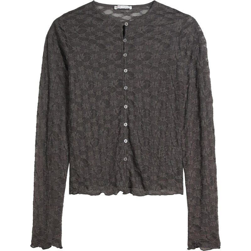 Bershka Blúzka tmavosivá 66009313