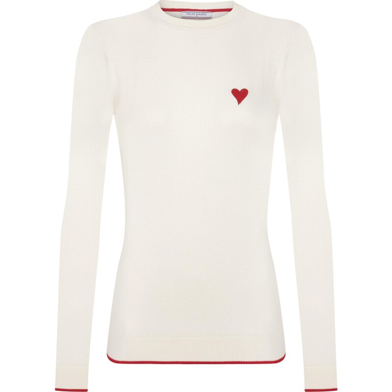 Felix Hardy Sveter nebielená / jasne červená 65664163