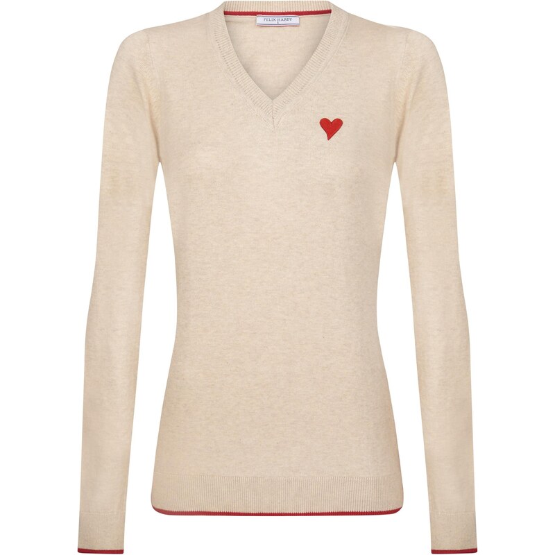 Felix Hardy Sveter béžová / jasne červená 65664176