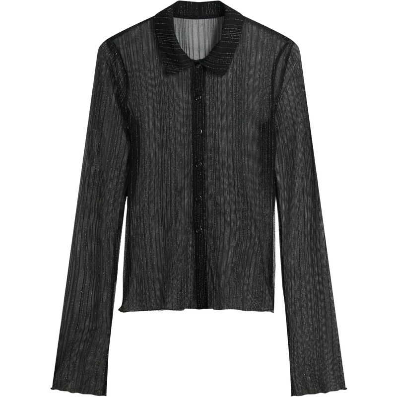 Bershka Blúzka čierna 66009654