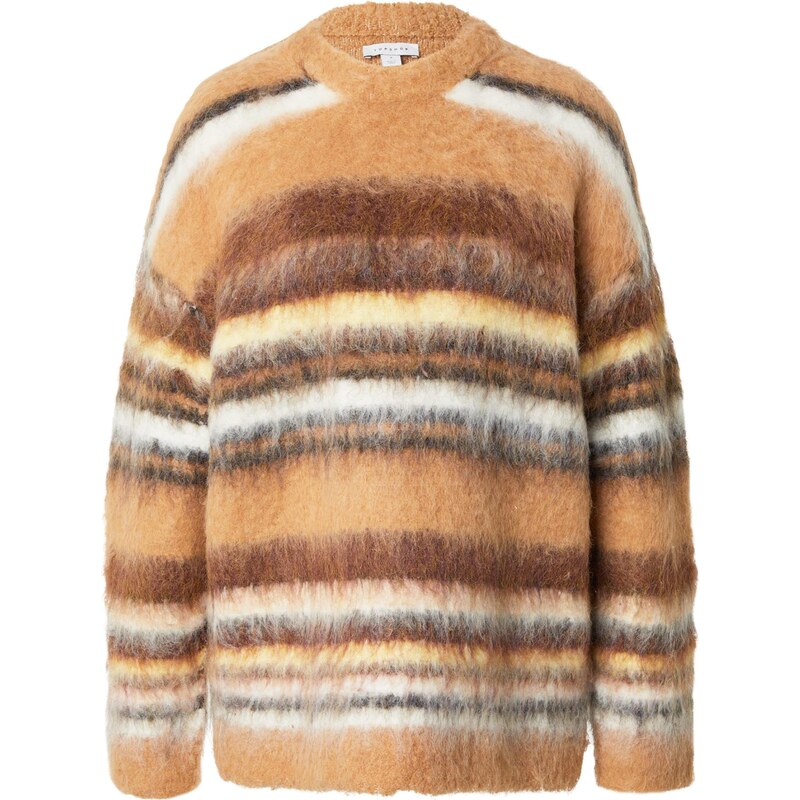 TOPSHOP Sveter HALEY farba ťavej srsti / hnedá / čierna / šedobiela 66026882