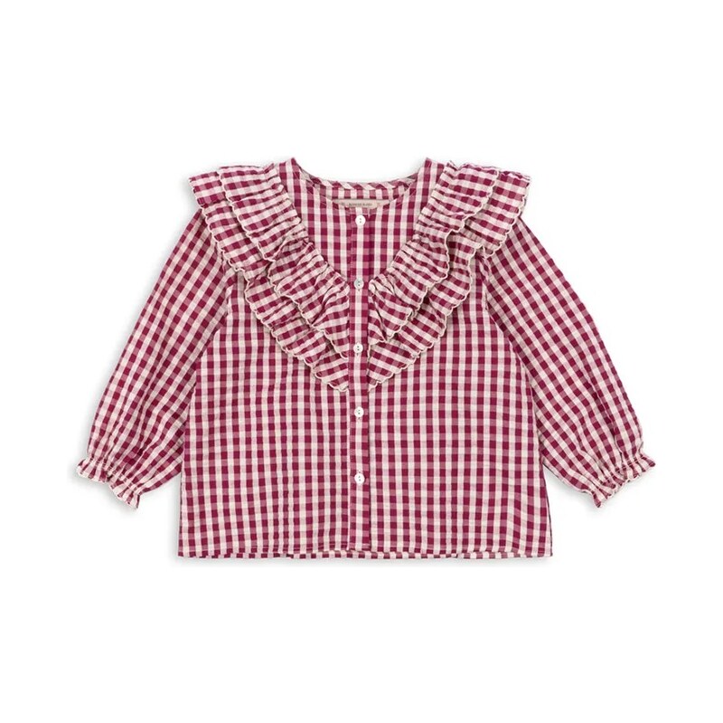 Detská bavlnená blúzka Konges Sløjd KIM FRILL BLOUSE GOTS 65708222