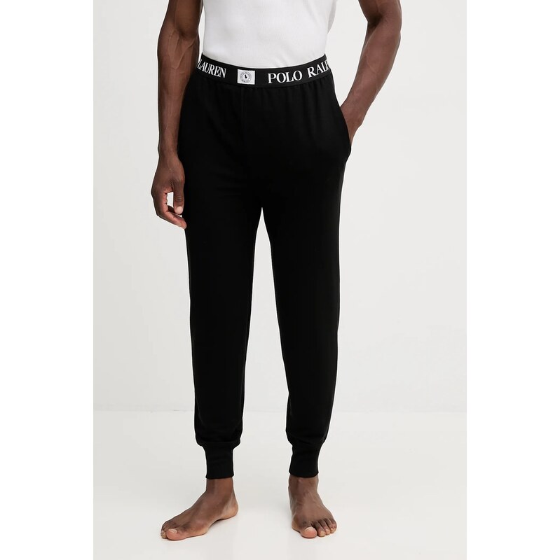 Pyžamové nohavice Polo Ralph Lauren čierna farba, jednofarebné, 714P01949