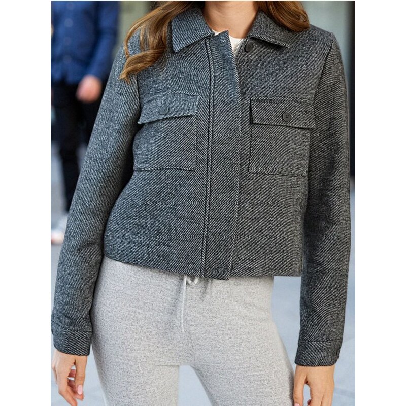 Sinsay - Bunda typu shacket - tmavosivá 65750230