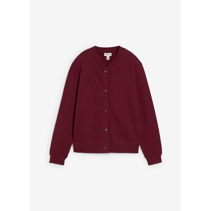 bonprix Mikinová bomberka na gombičky, farba červená 67140296