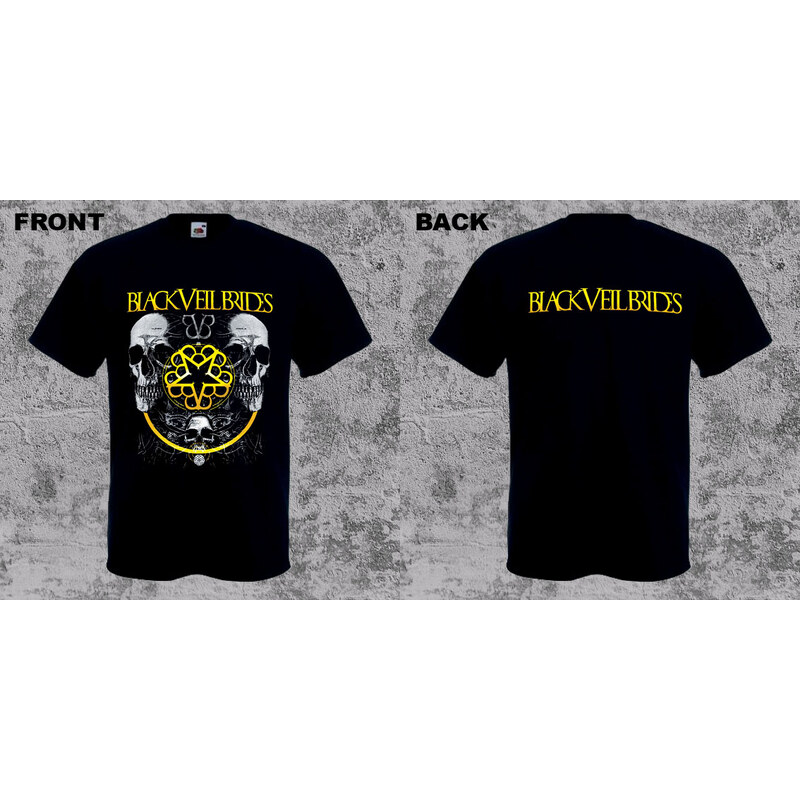 Fruit of the Loom Black Veil Brides - Double Skull (tričko) 65669149