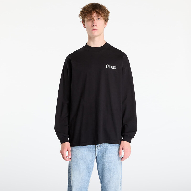 Tričko Carhartt WIP L/S Schooling Mockneck T-Shirt UNISEX Black/ Wax M 65669376