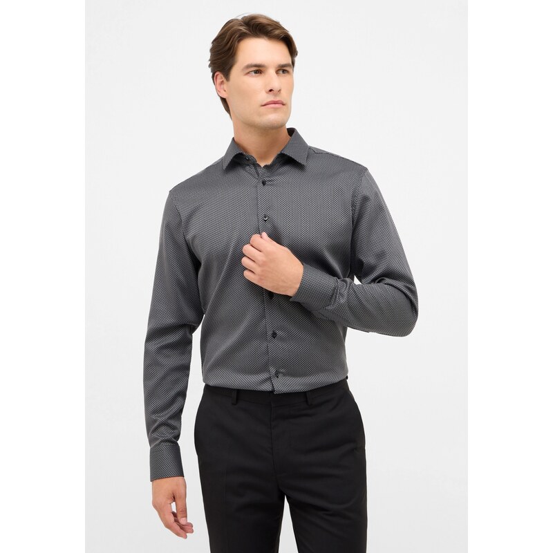 Pánska antracitová košeľa so štruktúrou ETERNA modern fit 65670321