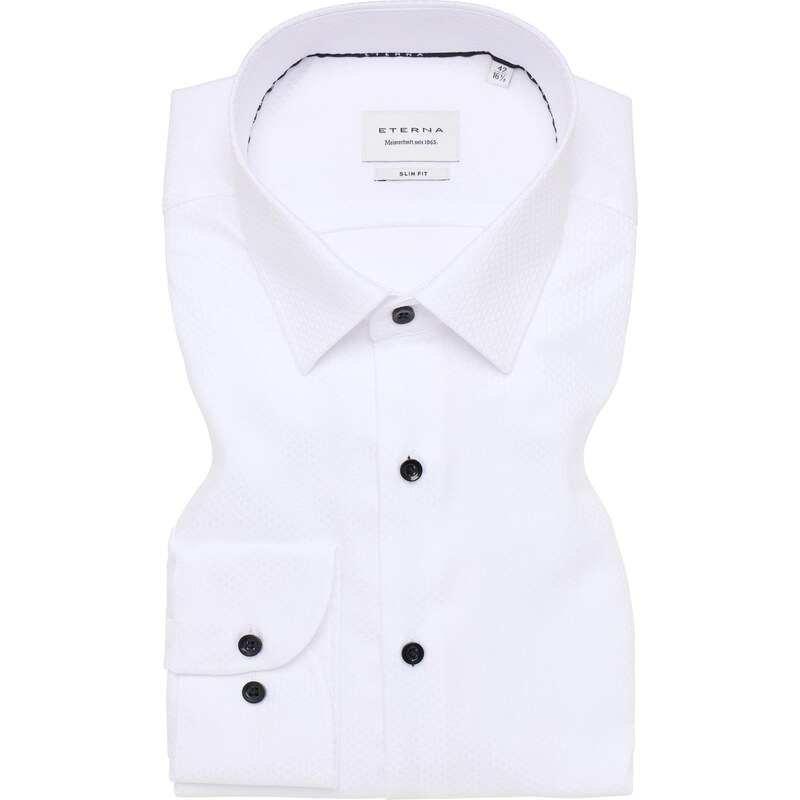 Pánska biela košeľa so štruktúrou ETERNA slim fit 65670322