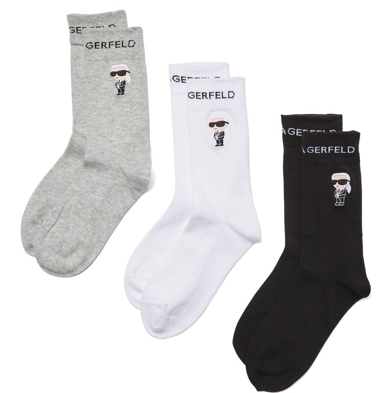 Karl Lagerfeld Ponožky sivá / čierna / biela 65678630