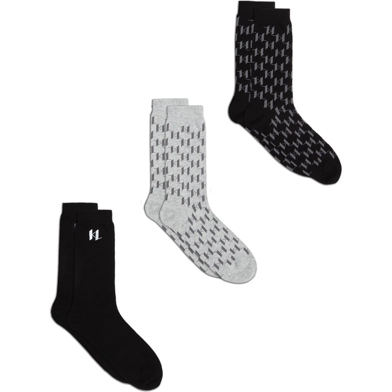 Karl Lagerfeld Ponožky sivá / čierna 65678651