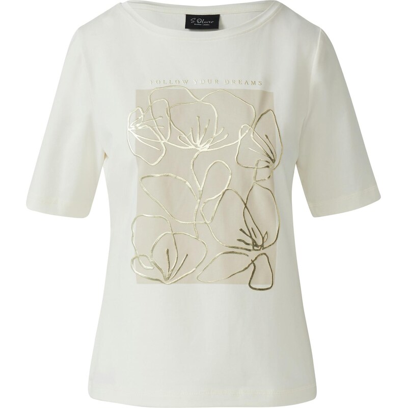 s.Oliver BLACK LABEL Tričko nebielená / zlatá / biela 65812455