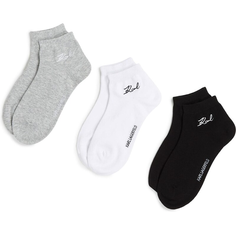 Karl Lagerfeld Ponožky sivá melírovaná / čierna / biela 65731324