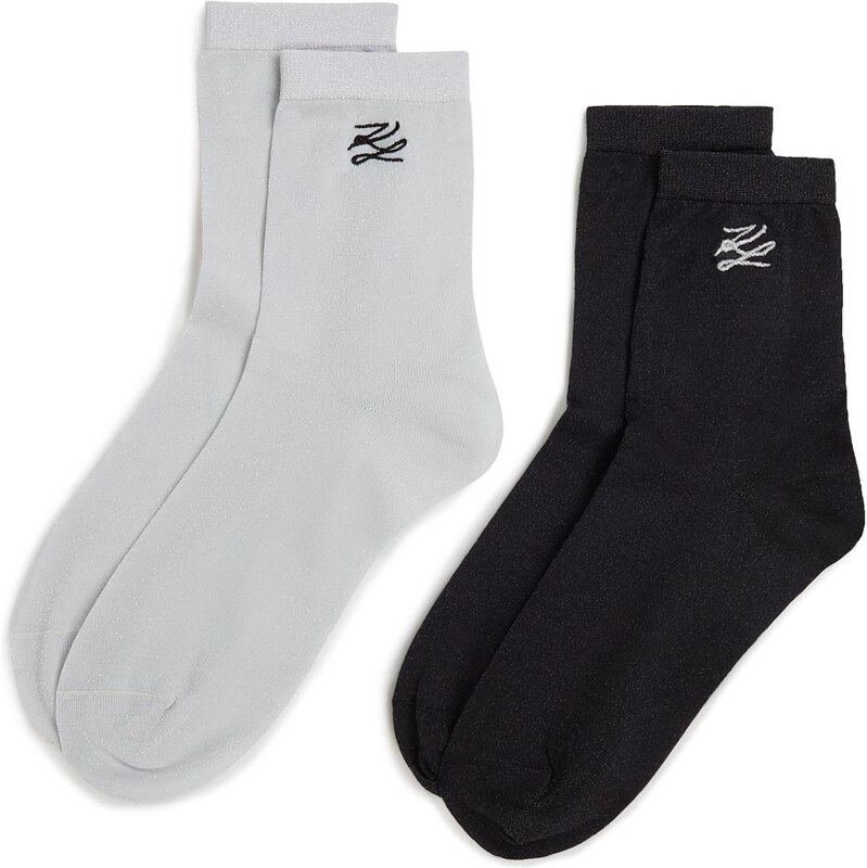 Karl Lagerfeld Ponožky čierna / šedobiela 65731325