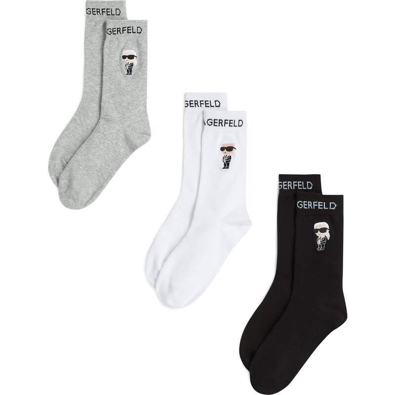 Karl Lagerfeld Ponožky telová / sivá melírovaná / čierna / biela 65731327