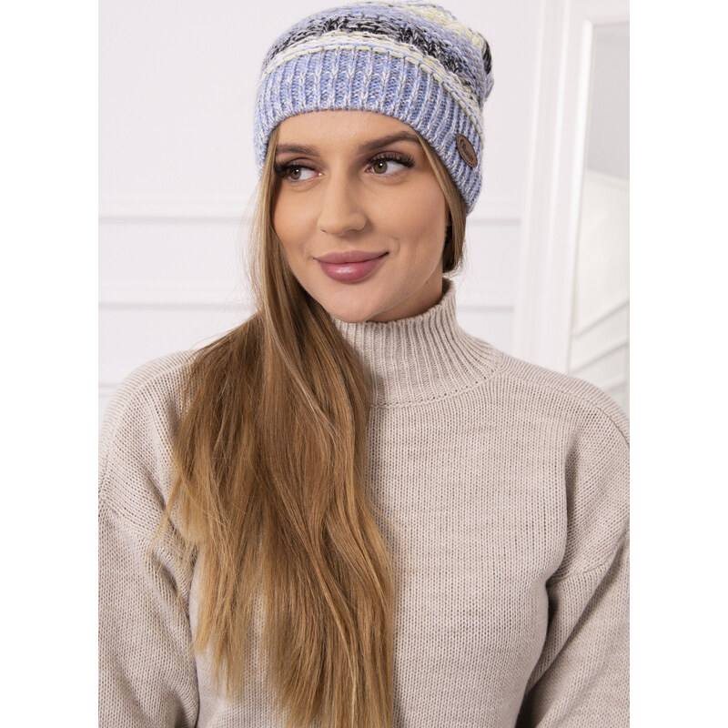 Kesi Modro-žltá dámska čiapka s fleecovou podšívkou K254 žltá+modrá 65675118