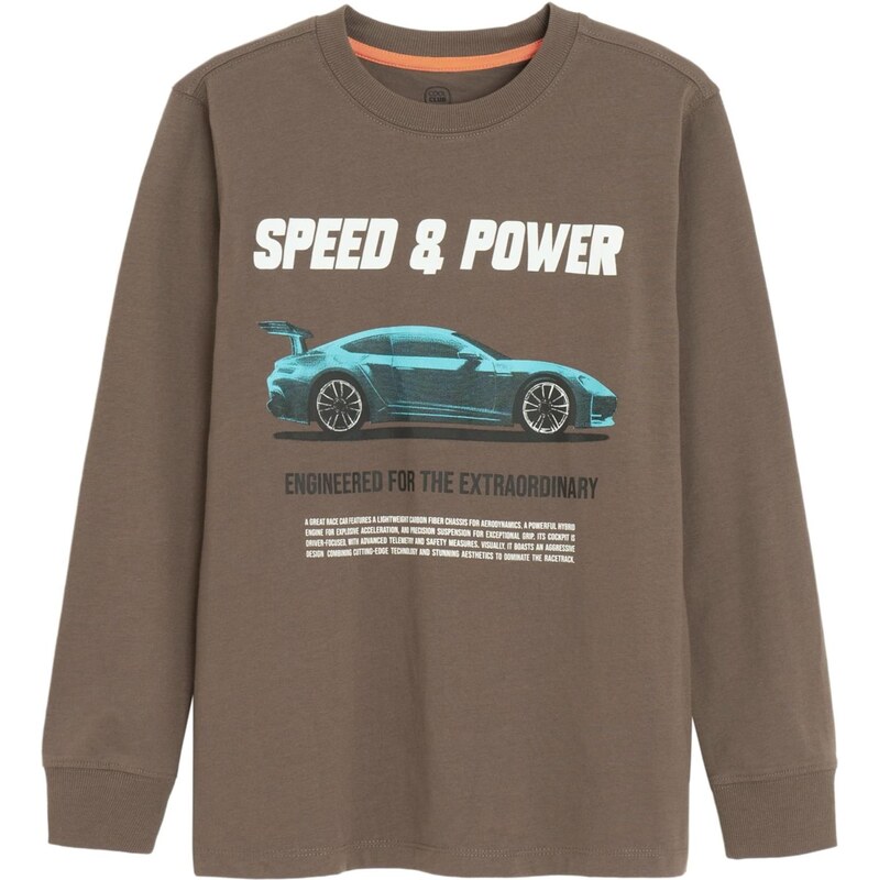 Cool Club Tričko azúrová / hnedá / tmavosivá / biela 66009725