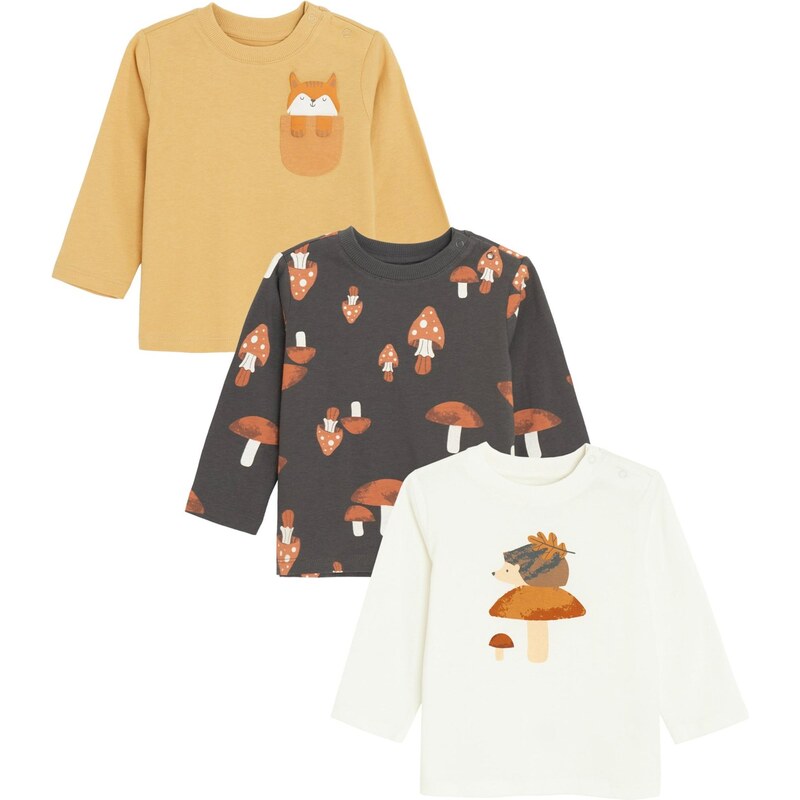 Cool Club Tričko svetlohnedá / tmavosivá / oranžová / biela 65895341