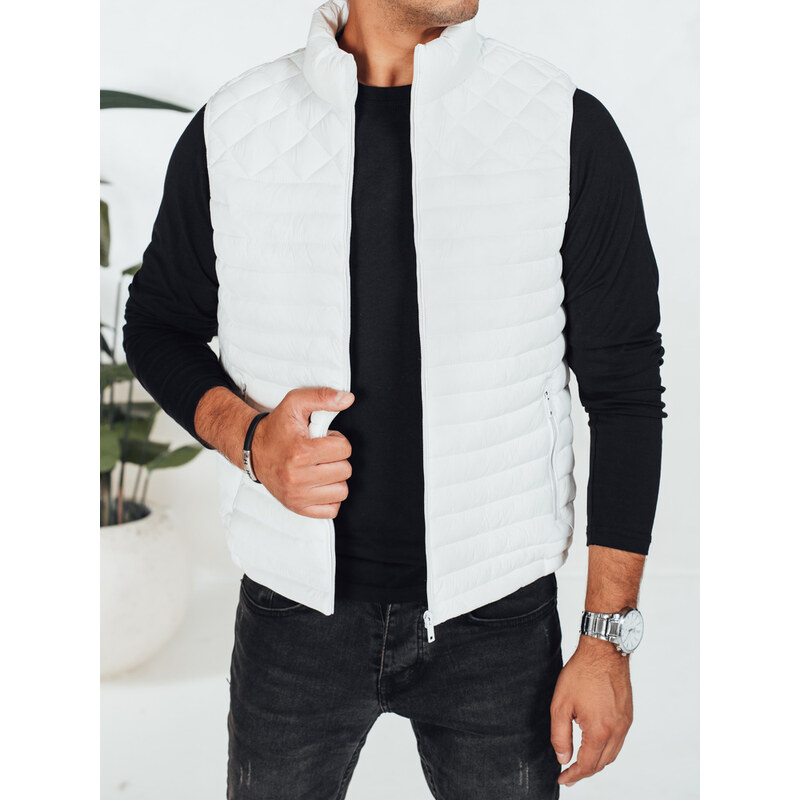 DStreet Pánska biela prešívaná vesta 66091686