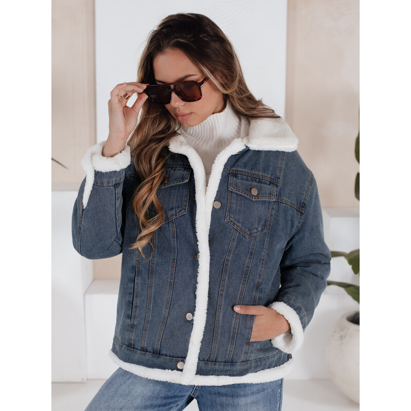 Dámska rifľová zimná bunda s kožušinkou Dstreet TY5172 - výpredaj 66295255